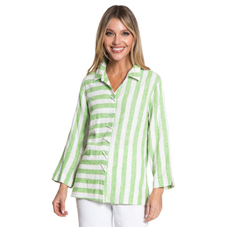 Ali Miles Yarn dye striped blouse w/back zipper