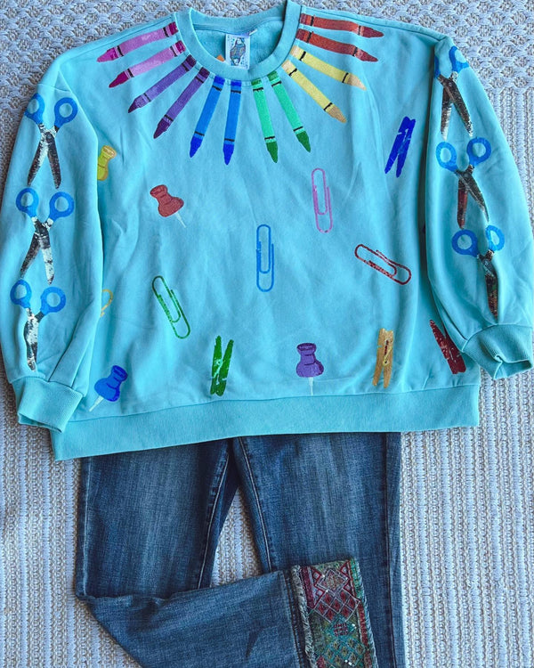 Queen of Sparkles School Supplies Sweatshirt