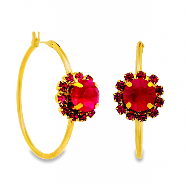 TOVA Mini Bianca Hoops in Fuchsia Matt