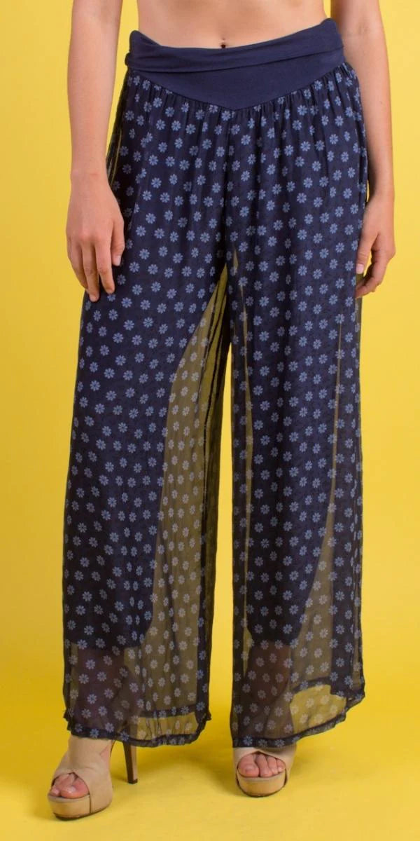 Gigi Moda Lyda Daisy Silk Print Pant