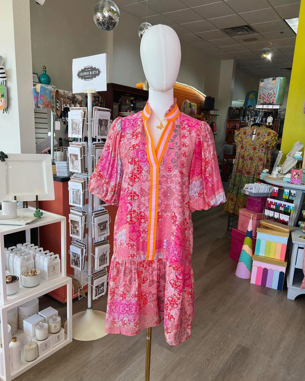 THML puff sleeve multi dress