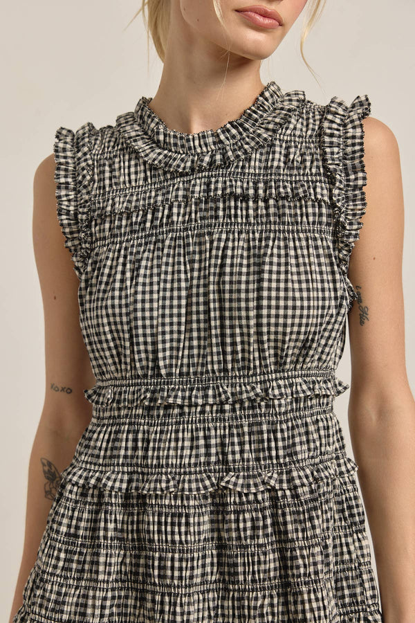 Smocked Gingham Maxi Dress
