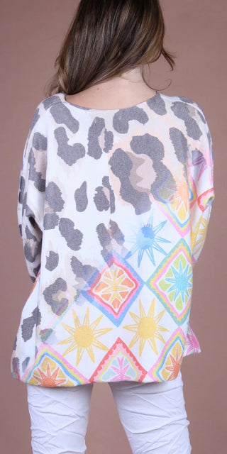 Gigi Moda Celeste Cheetah Diamond Star Sweater