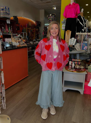 Light Pink and Hot Pink Velvet Jacket