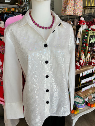 Tru Luxe sparkle sequin top