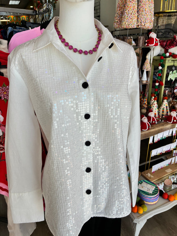 Tru Luxe sparkle sequin top