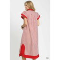 Embroidered Stripe Dress