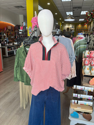 Buy brick Entro Alyssa Stripe Top