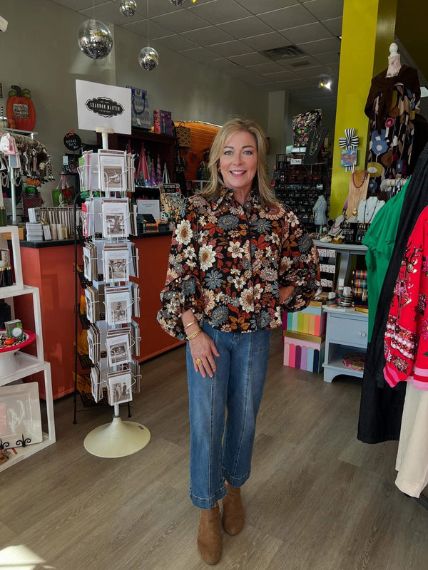 Ivy Jane Inky Night Floral Top