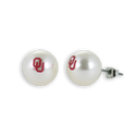 Oklahoma Logo Pearl Stud Earrings
