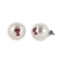 Texas Tech Logo Pearl Stud Earrings