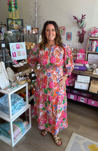 Uncle Frank floral smocked dress
