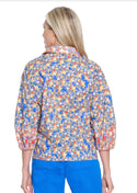 Tru Luxe Zip Front Blossom Top