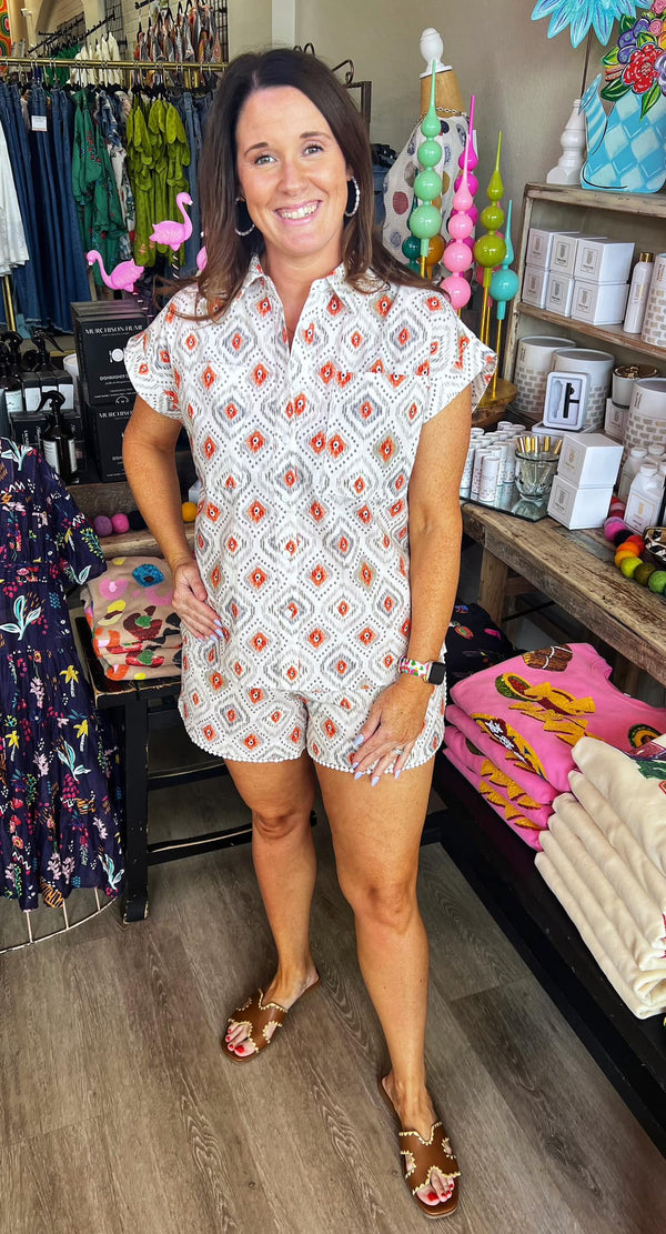 Ikkat Linen Short