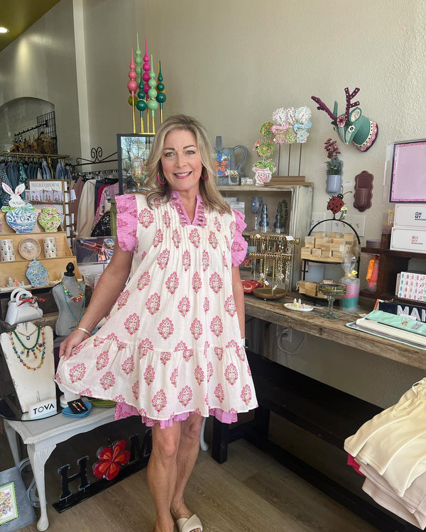 THML Geranium Block Print Dress