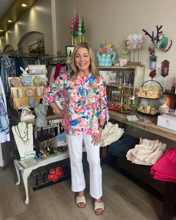 John Mark Peony Pastel Shirt