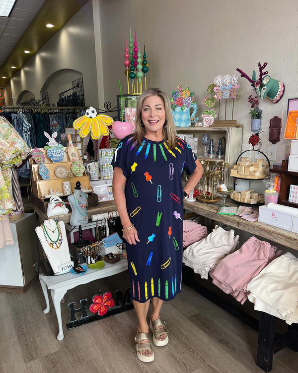 Queen of Sparkles School Supplies Midi Dress