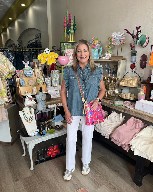 Sister Mary Larkspur Denim Top