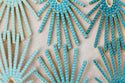 Dark Turquoise Sunburst Statement Drop Earrings