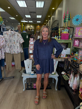 JOH Alize Long Sleeve Suede Tunic Dress