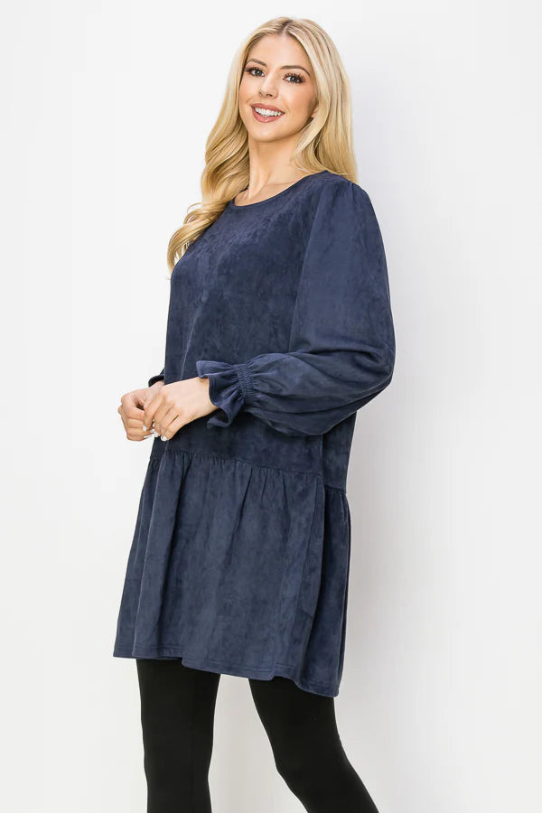 JOH Alize Long Sleeve Suede Tunic Dress