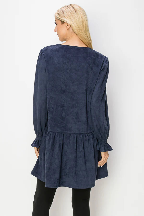 JOH Alize Long Sleeve Suede Tunic Dress