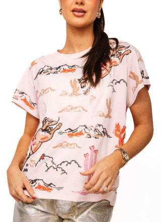 Queen of Sparkles Bucking Cowgirl Tee