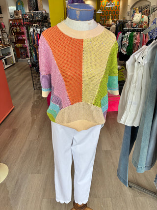 Queen of Sparkles sunburst sequin sweater