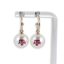 Texas A&M Pearl Logo Hoop Earrings