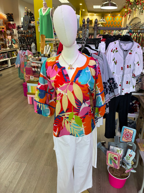 Tru Luxe zig zag trim top
