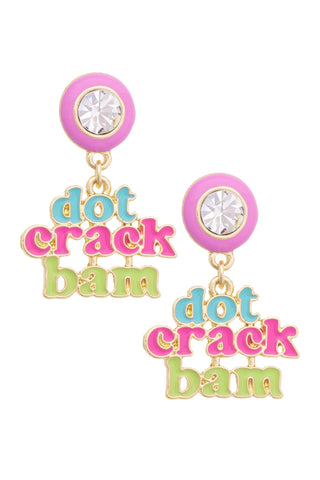 Dot Crack Bam Enamel Bezel Earrings in Lilac