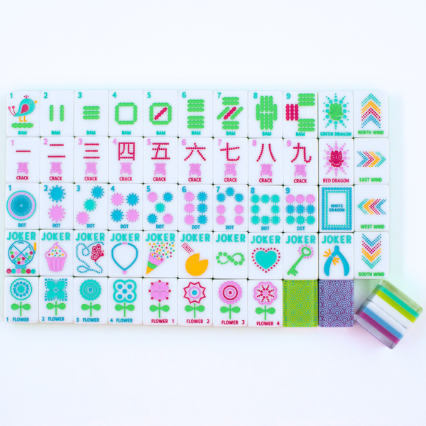 Mahjong Crystal Confetti Purple Tile Set