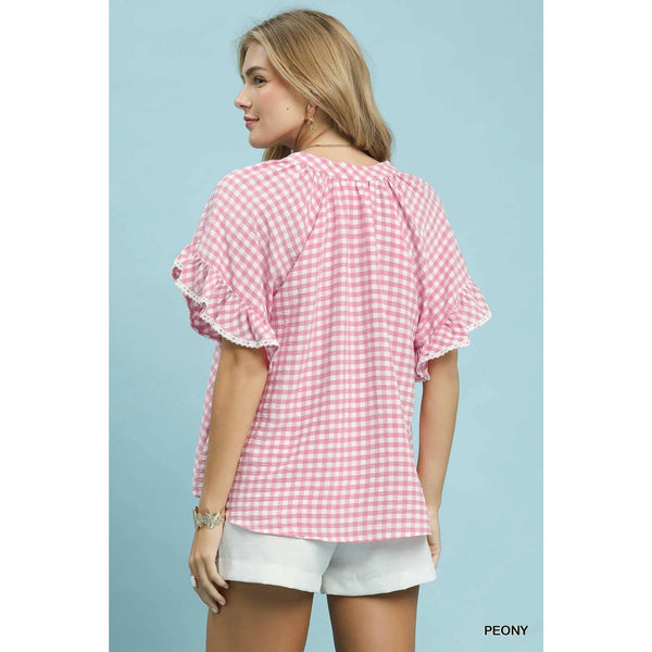 Gingham Ruffle Top