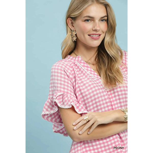 Gingham Ruffle Top