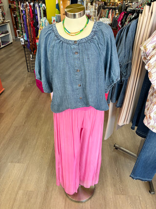 Ivy Jane Peasant Indigo Top