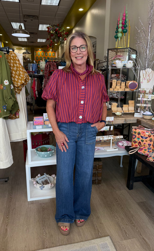 Style USA pretty in puff top