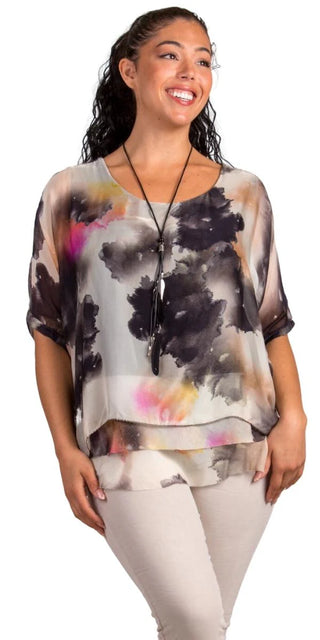 Gigi Moda Carmelina Watercolor Silk Kaftan