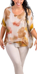 Gigi Moda Carmelina Watercolor Silk Kaftan