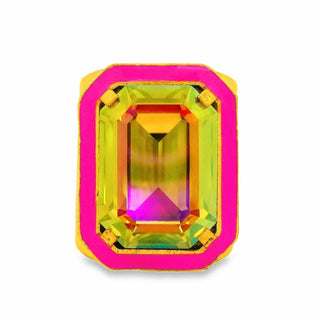 TOVA Big Dakota Ring in Neon Pink
