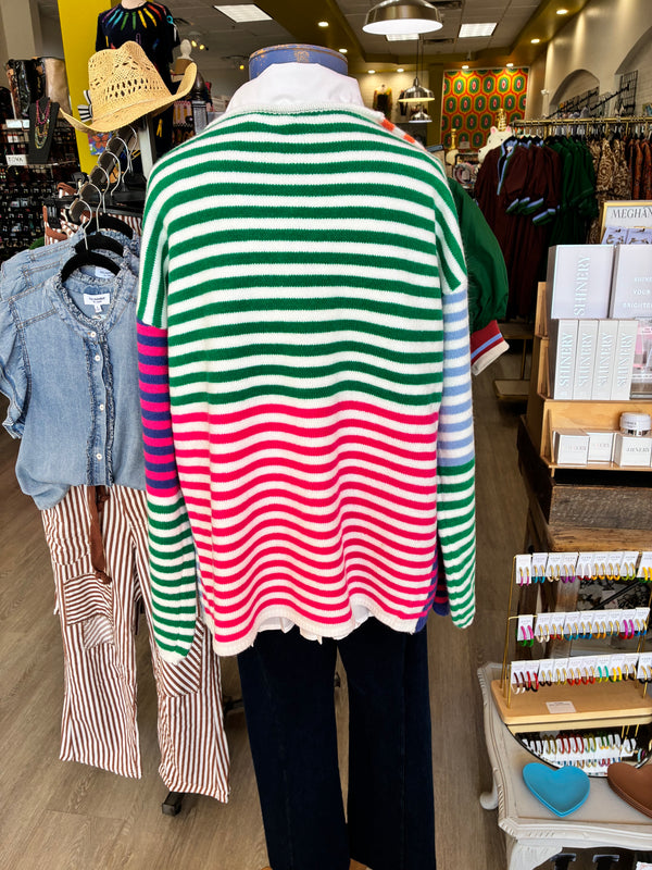 eesome candy stripe cardigan