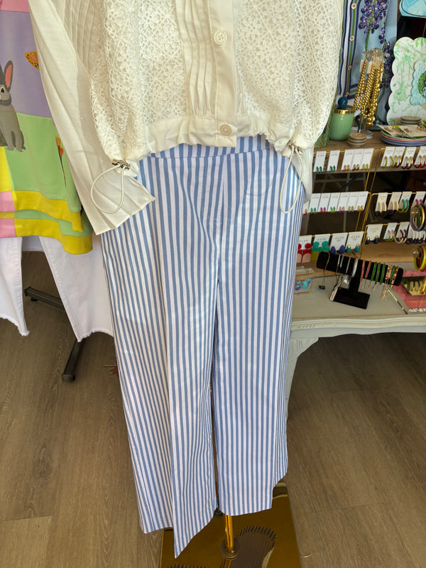 Thin Her Stripe Wide Leg Crop Pant