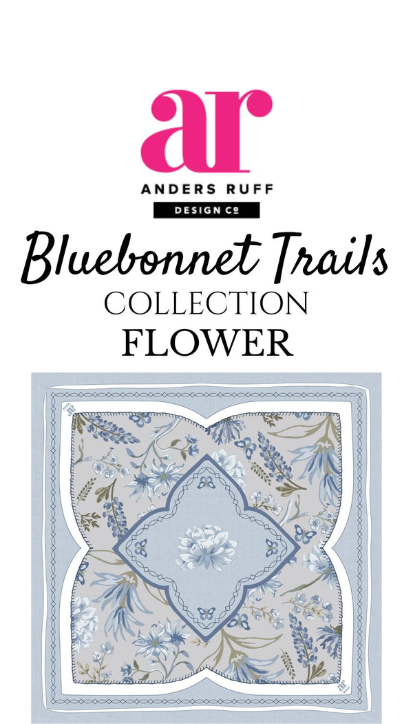 Bluebonnet Trails Mahjong Mat | Texas Floral Blue Boots