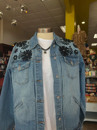 John Mark Laredo Paloma Denim Embroidered Jacket