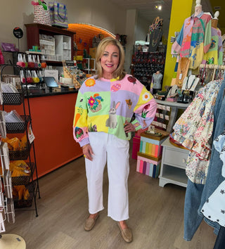 Queen of Sparkles Easter Colorblock Sweatshirt