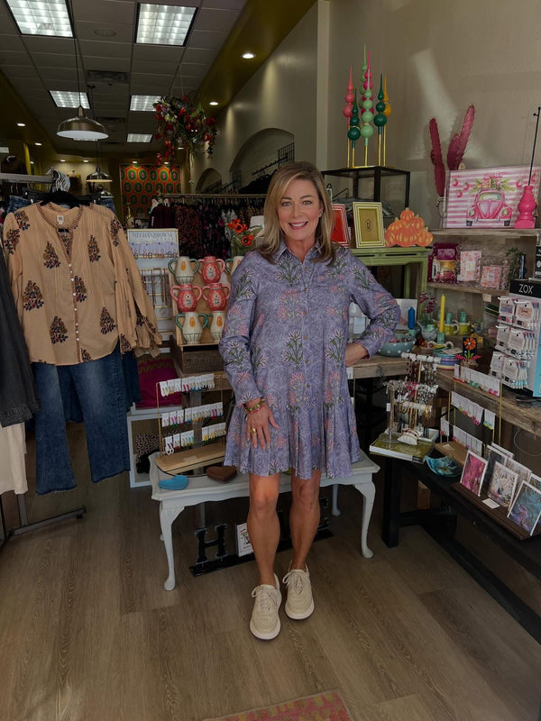 Uncle Frank Leona Lilac Pleated Dress