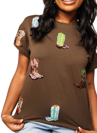 Queen of Sparkles Cowboy Boot Tee