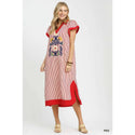 Embroidered Stripe Dress