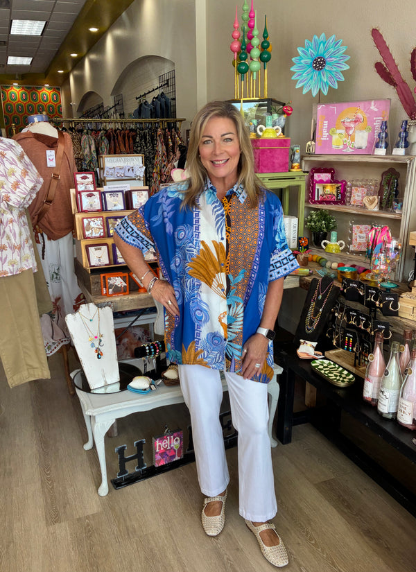 LulaSoul Ravello Kaftan Azure Shirt