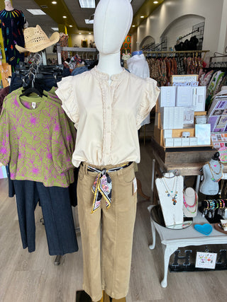 Kick Off Flutter Sleeve Blouse