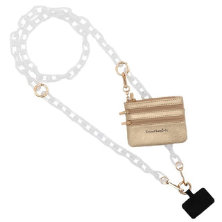 Buy ice-white-chain-with-golden-pouch Clip & Go Crossbody Chain with Pouch